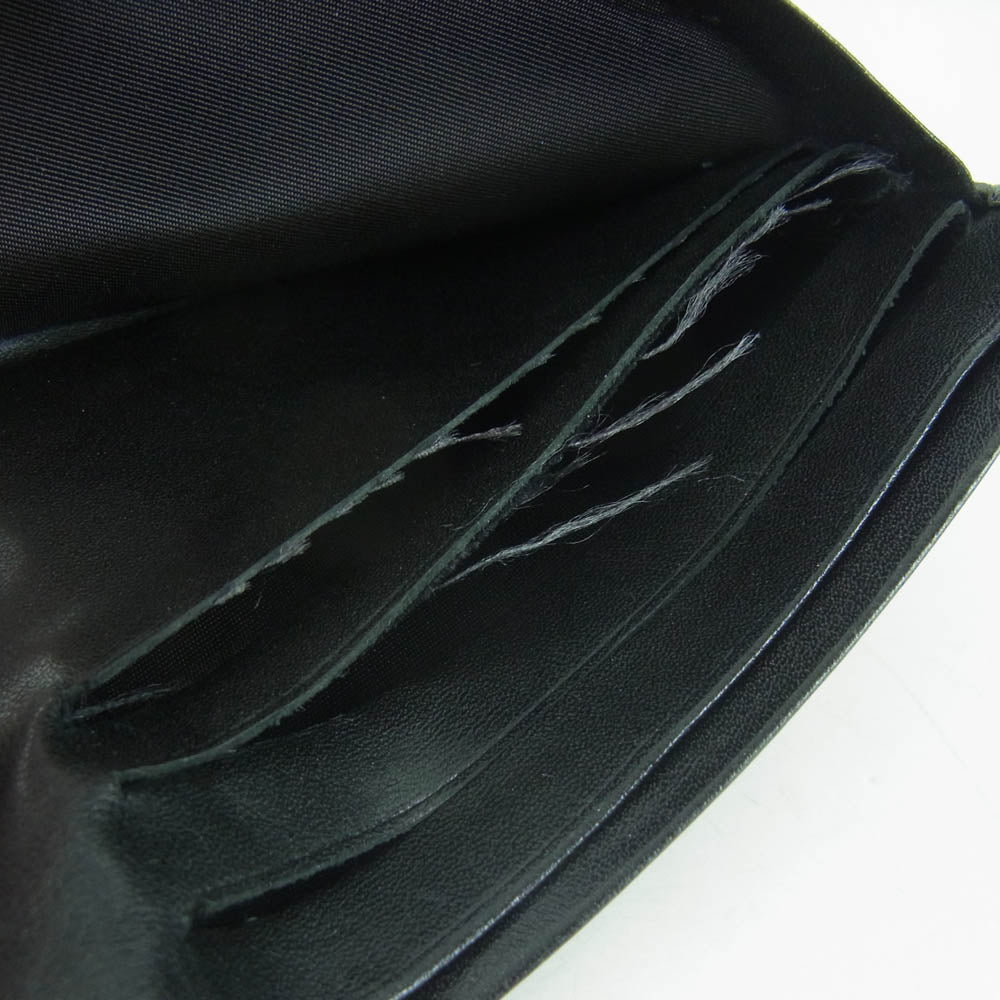 ISSEY MIYAKE イッセイミヤケ MEN レザー 2つ折り ウォレット 財布 ブラック系【中古】