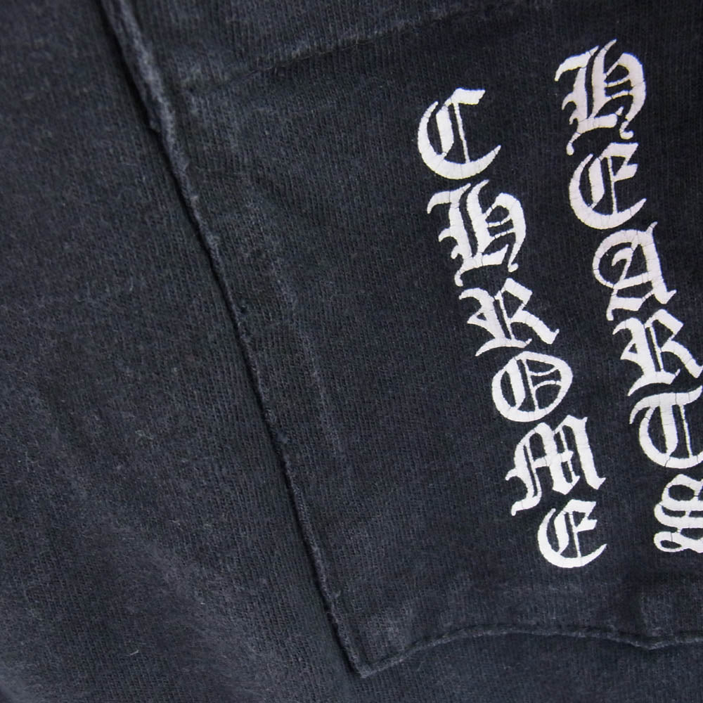 CHROME HEARTS クロムハーツ(原本無) Scroll Label Logo Tee SS T-SHIRT スクロール ラベル 半袖 ポケット Tシャツ ブラック系 S【中古】