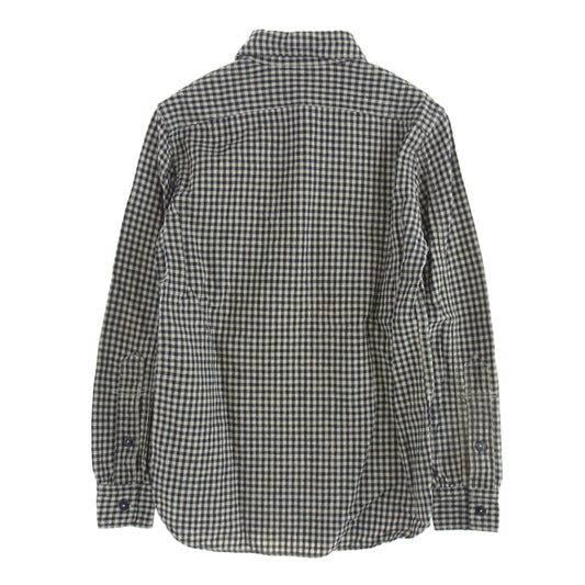 FREEWHEELERS フリーホイーラーズ チェック柄 ハーフボタン シャツ 長袖 ネイビー系 ベージュ系 14【中古】