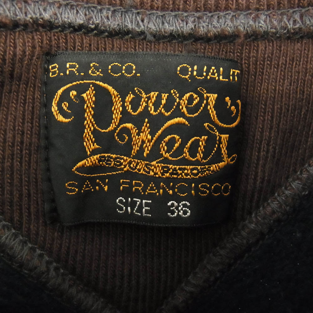 FREEWHEELERS フリーホイーラーズ POWER WEAR スウェット シャツ 裏起毛 ダークネイビー系 ブラウン系 36【中古】