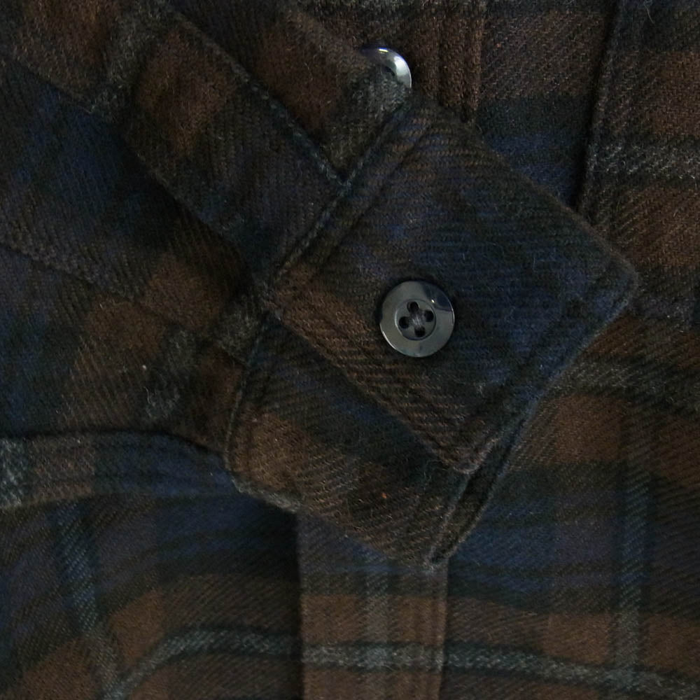 FREEWHEELERS フリーホイーラーズ ウール チェック柄 シャツ 長袖 ブラウン系 ネイビー系 14【中古】