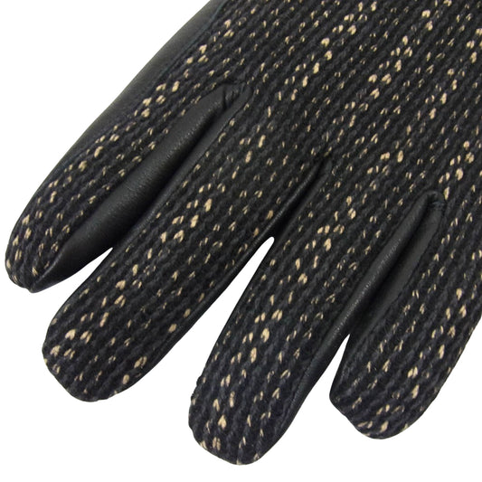 FREEWHEELERS フリーホイーラーズ Great Lakes Gmt. Mfg. Co. LOADER ビーチクロス レザー グローブ 手袋 ブラック系【中古】