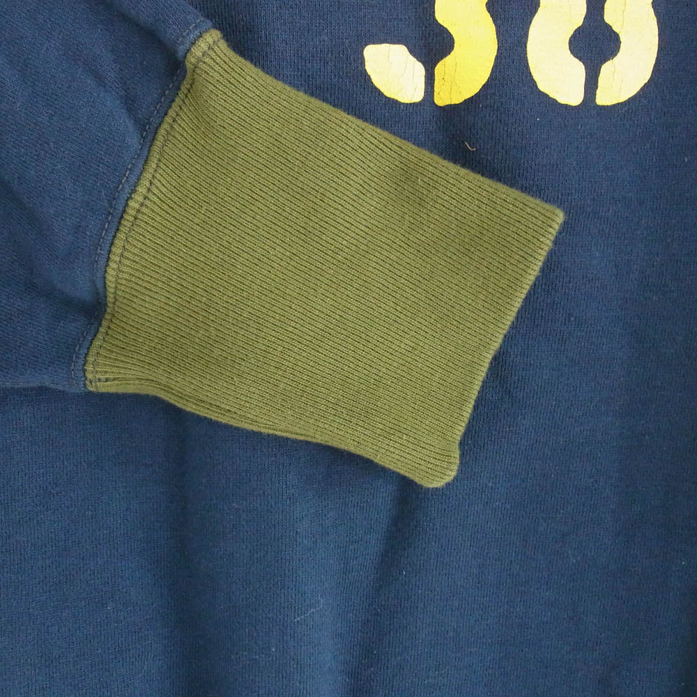 FREEWHEELERS フリーホイーラーズ POWER WEAR ATHLETIC U.S.COAST GUARD スウェット シャツ 裏起毛 ネイビー系 イエロー系 カーキー系 36【中古】