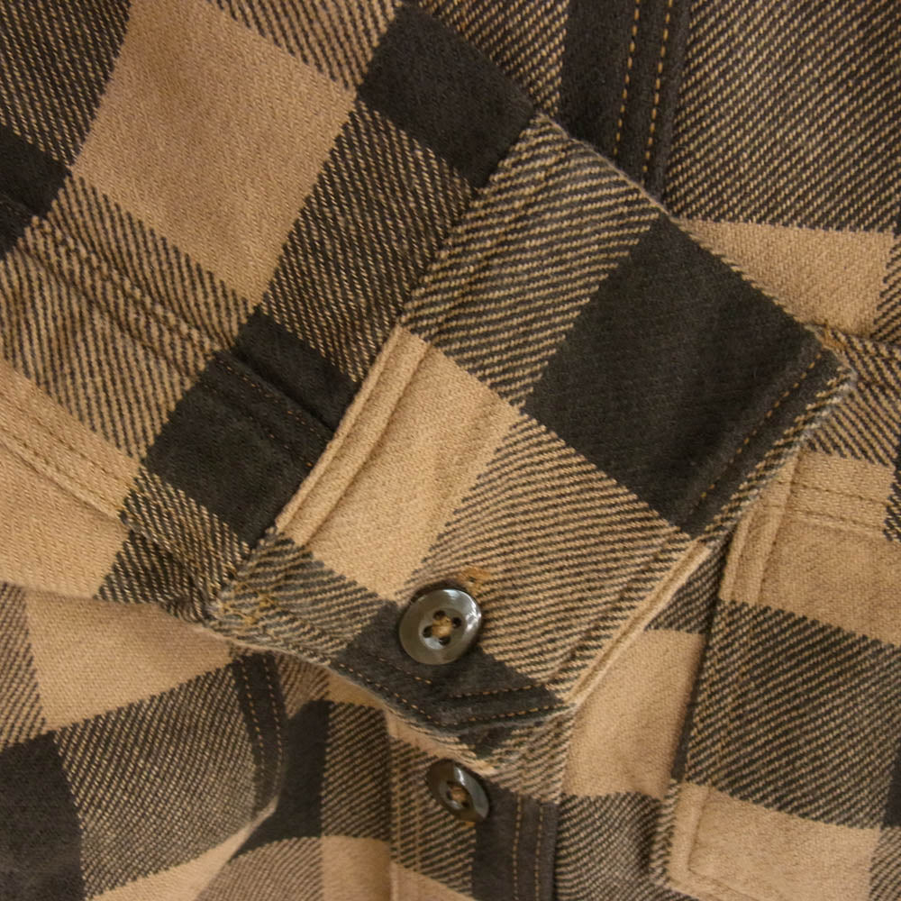 FREEWHEELERS フリーホイーラーズ バッファロー チェック スピードチューナー シャツ 長袖 ブラウン系 14【中古】