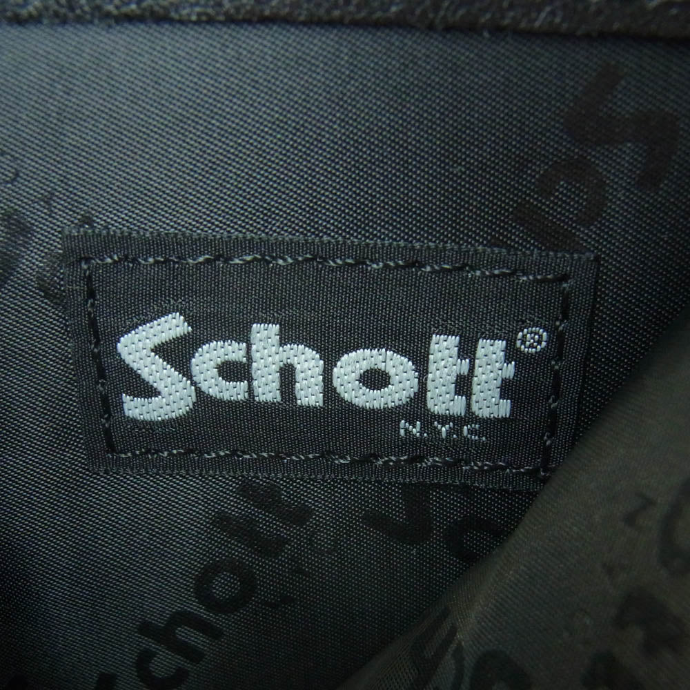 schott ショット ONE STAR COW LEATHER ワンスター カウレザー ウォレット 三つ折り 財布 ブラック系【中古】