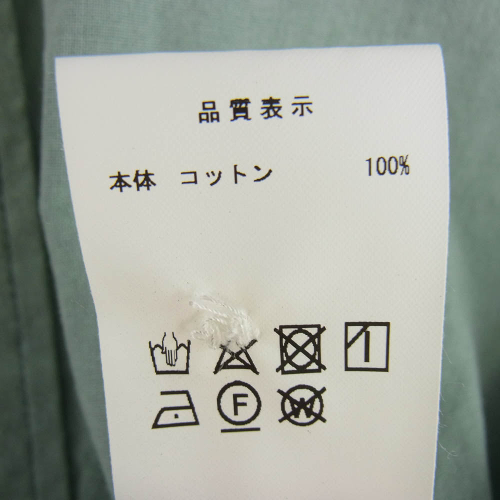 DESCENDANT ディセンダント COTTON SS SHIRT コットン 半袖 シャツ ライトグリーン系 1【中古】