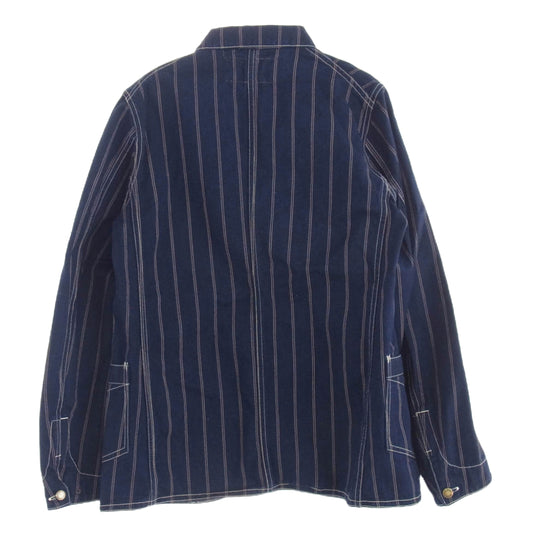 FREEWHEELERS フリーホイーラーズ CONDUCTOR JACKET WABASH STRIPE 1800年代 ワーク スタイル コンダクター ジャケット ウォバッシュ インディゴブルー系 36【中古】