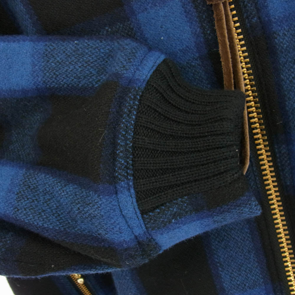 NEIGHBORHOOD ネイバーフッド 22AW 222UTNH-JKM01 22AW BUFFALO CHECK JK.WN バッファローチェック ウール ジップ ジャケット ブラック系 ブルー系 S【中古】