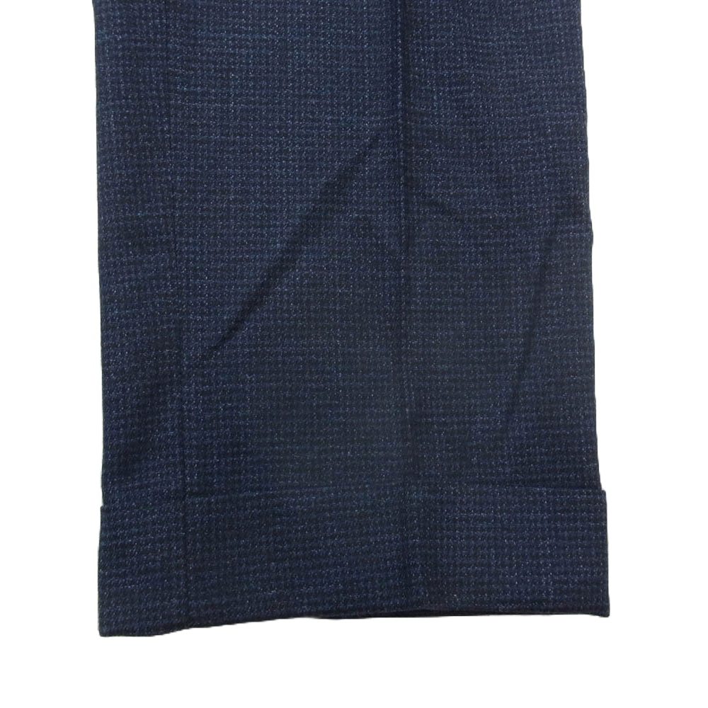 ピーティートリノ チェック ウール ダブル スラックス パンツ ネイビー系 50【中古】