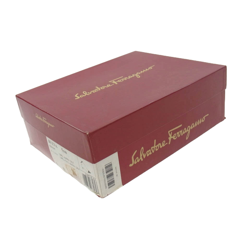 Salvatore Ferragamo サルヴァトーレフェラガモ BUENA ガンチーニ サイドジップ ヒールブーツ ベージュ系 6【中古】