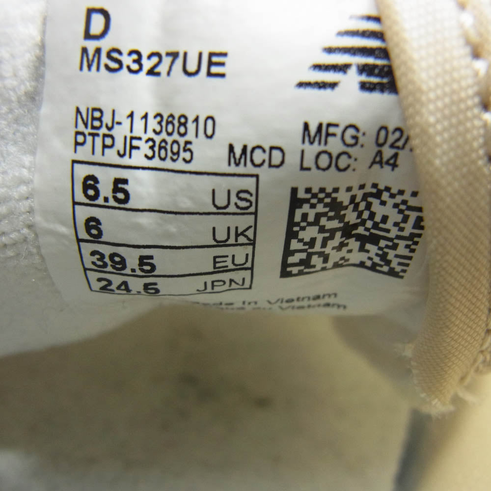 NEW BALANCE ニューバランス MS327UE × BEAMS Exclusive 327 Beige ビームス 別注 ニューバランス 327 ベージュ ローカット スニーカー ライトブラウン系 24.5cm【美品】【中古】