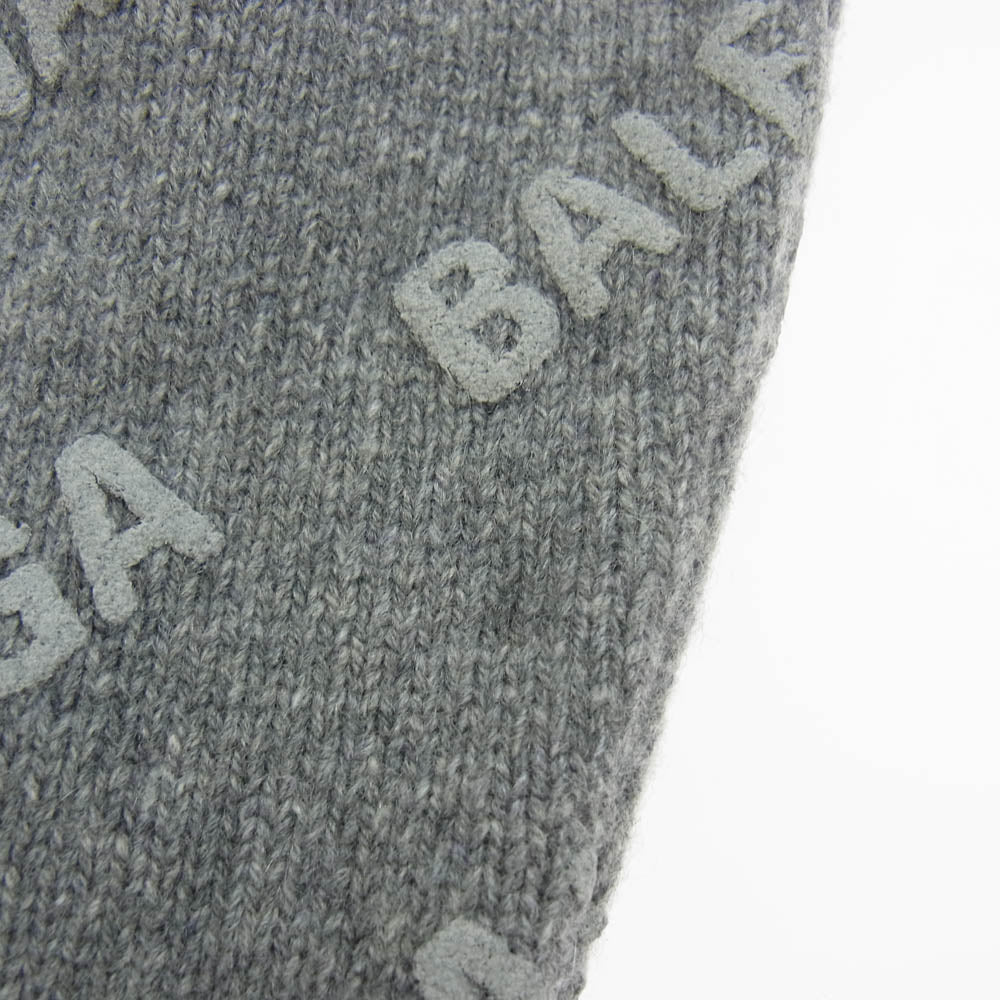 BALENCIAGA バレンシアガ 734009 T4127 オールオーバー ロゴ 総柄 ニット セーター グレー系 M【中古】