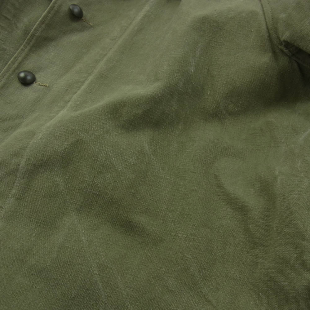 フランス軍 ヴィンテージ Motorcycle Coat モーターサイクル ミリタリー コート カーキ系 1【中古】