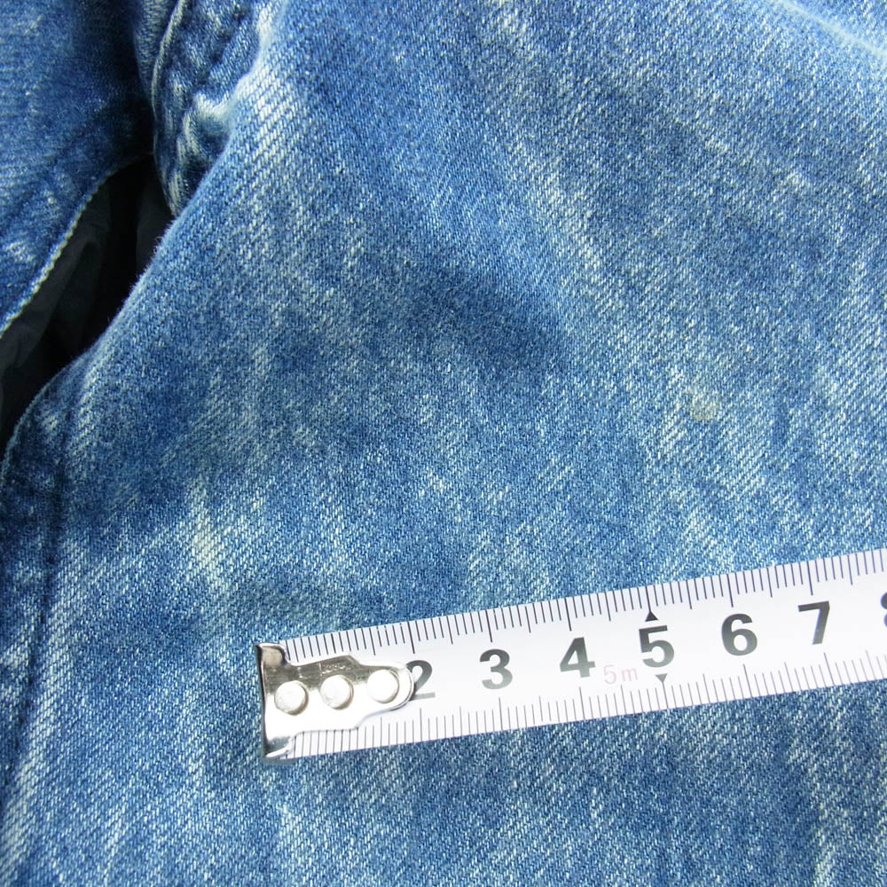 ssstein シュタイン ST.782 NYLON COMBINATION CHEMICAL BLEACHED DENIM JEANS コンビネーション 異素材切替 ドッキング 再構築 ブリーチ デニム ナイロン パンツ S【中古】