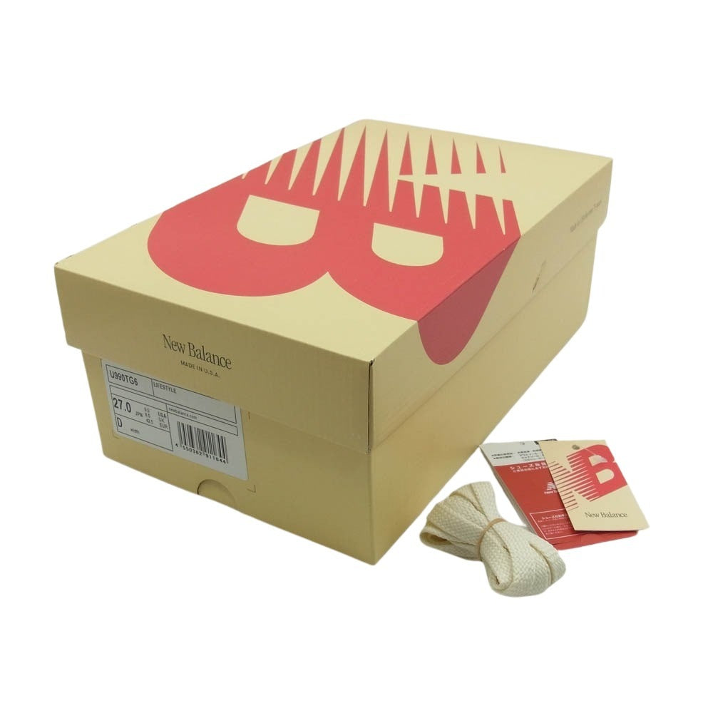 NEW BALANCE ニューバランス U990TG6 Made In USA 990v6 ローカット スニーカー ブラック系 ホワイト系 27.0cm【極上美品】【中古】