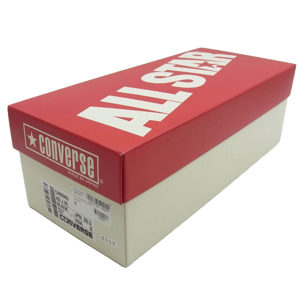 CONVERSE コンバース 日本製 CANVAS ALL STAR J HI キャンバス オールスター ハイカット スニーカー ブラック系 26.5cm【新古品】【未使用】【中古】