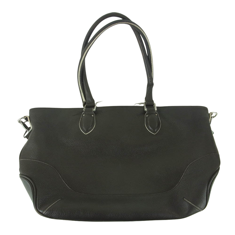 PELLE MORBIDA ペッレモルビダ MB-048 2 WAY レザー トート バック ショルダー バッグ 日本製 ダークブラウン系【中古】
