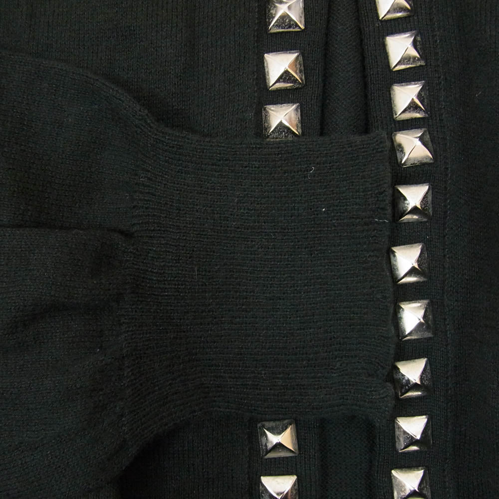 HYSTERIC GLAMOUR ヒステリックグラマー 0284ND08 スタッズ装飾 ボタンレス カーディガン ブラック系 M【中古】