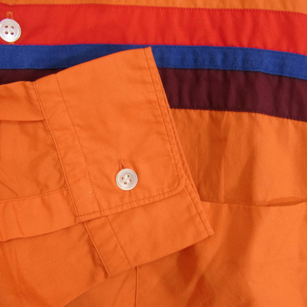 COMME des GARCONS HOMME コムデギャルソンオム AD2005 HP-B009 カラー切替 長袖 シャツ オレンジ系 M【中古】