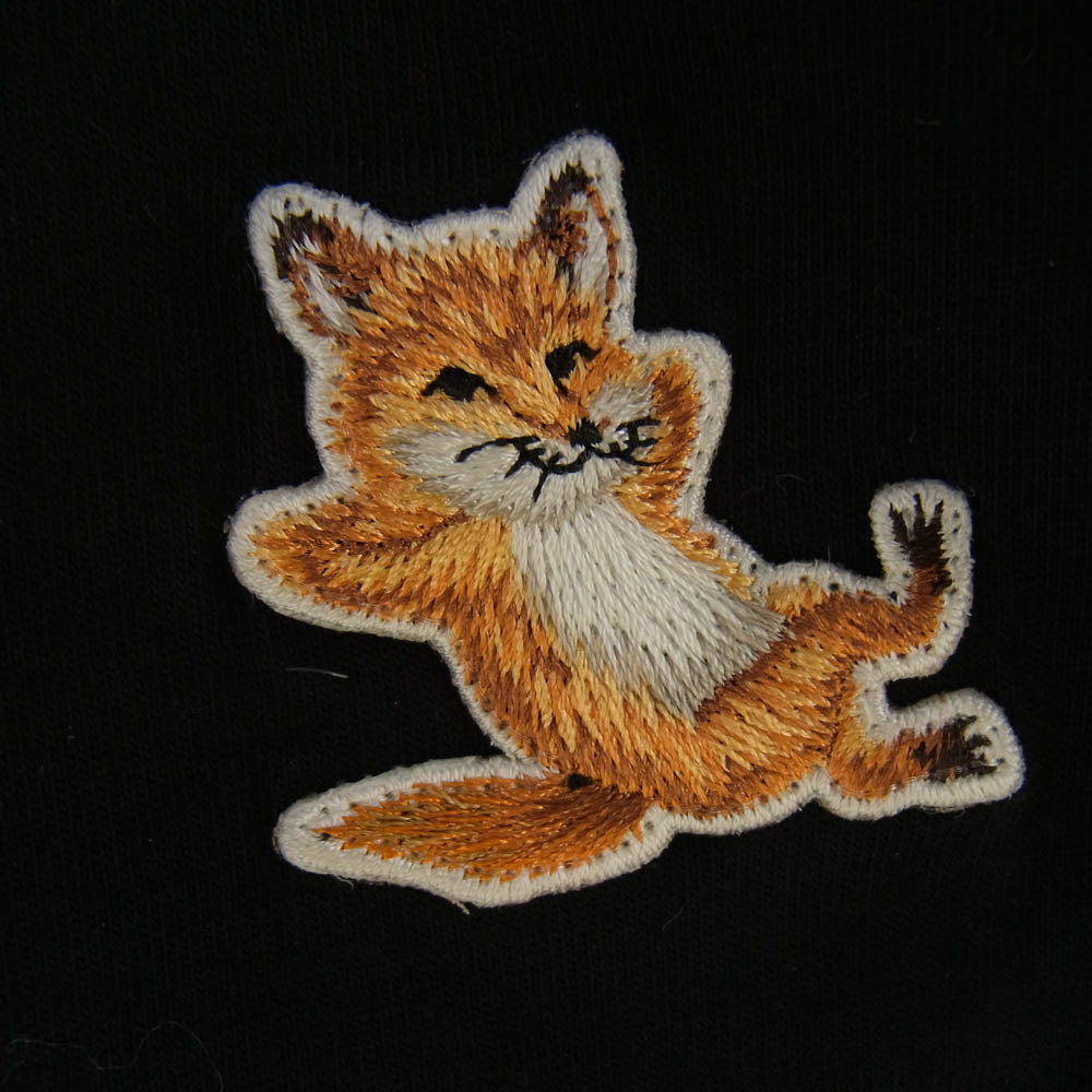 MAISON KITSUNE メゾンキツネ GU00154KJ0010 チラックス フォックス 刺? Tシャツ 半袖 カットソー ブラック系 XL【中古】