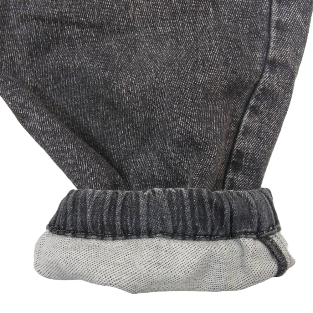 DIESEL ディーゼル A03932 Tapered D-Lab Track Denim Dロゴ ウォッシュ加工 デニム スウェット パンツ ブラック系 L【中古】