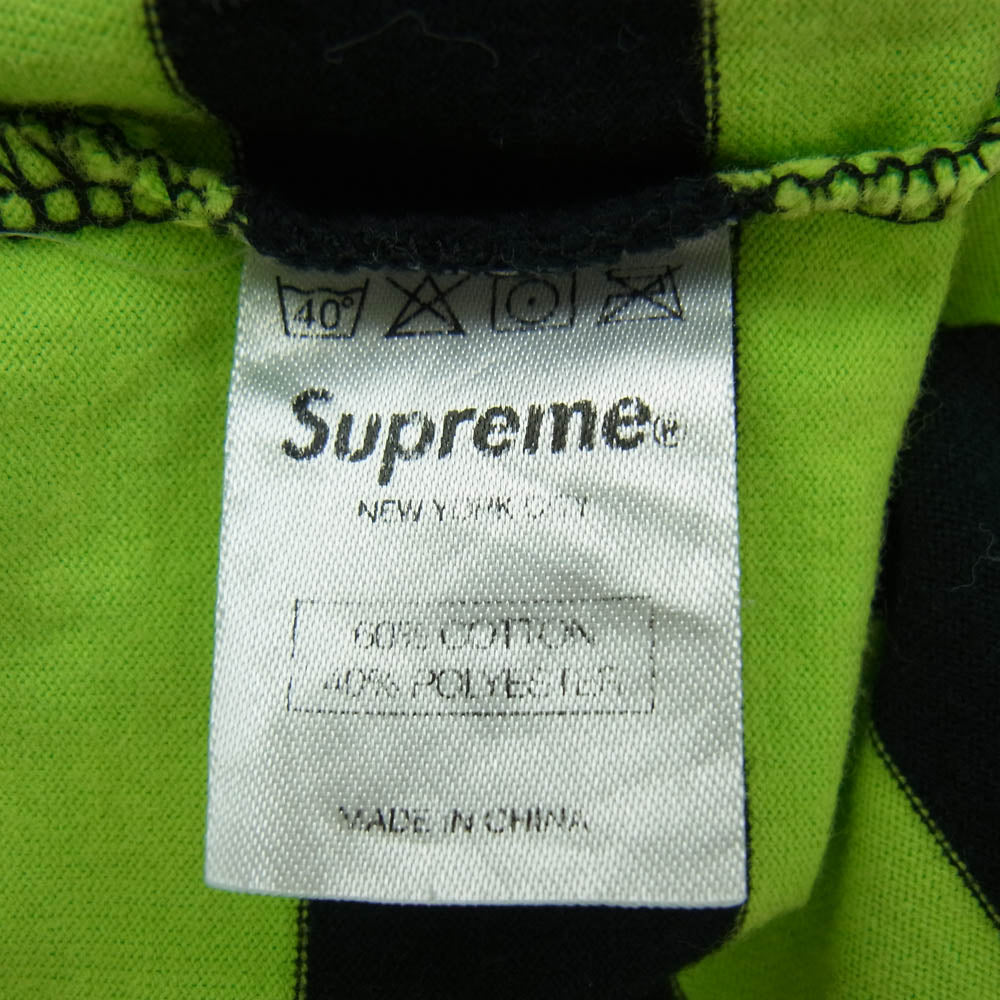 Supreme シュプリーム S/S Pocket Tee ピスタグ ショートスリーブ ボーダー ポケット Tシャツ ライトグリーン系 ブラック系 S【中古】