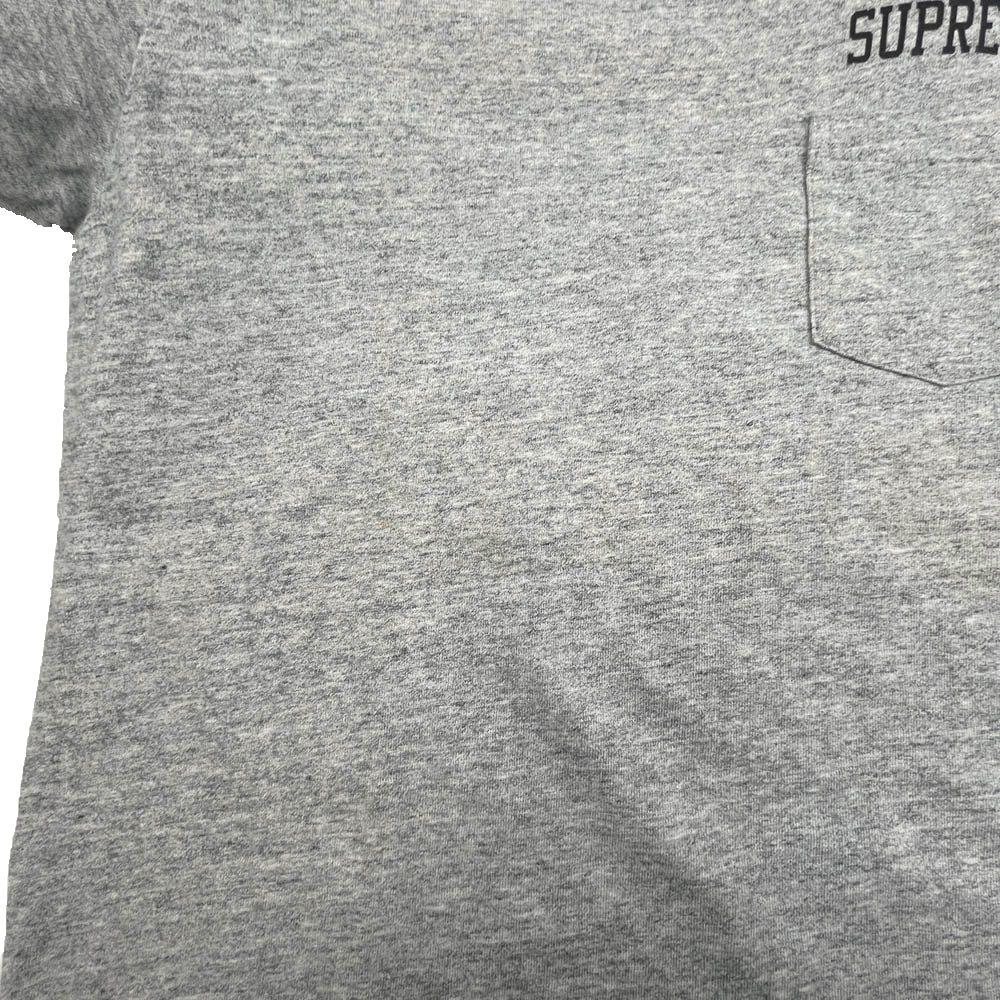 Supreme シュプリーム S/S Pocket Tee ロゴプリント ショートスリーブ 半袖 ポケット Tシャツ グレー系 M【中古】