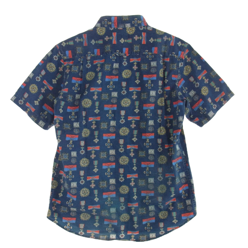 Supreme シュプリーム 初期 勲章柄 ボタンダウン 半袖 シャツ ネイビー 