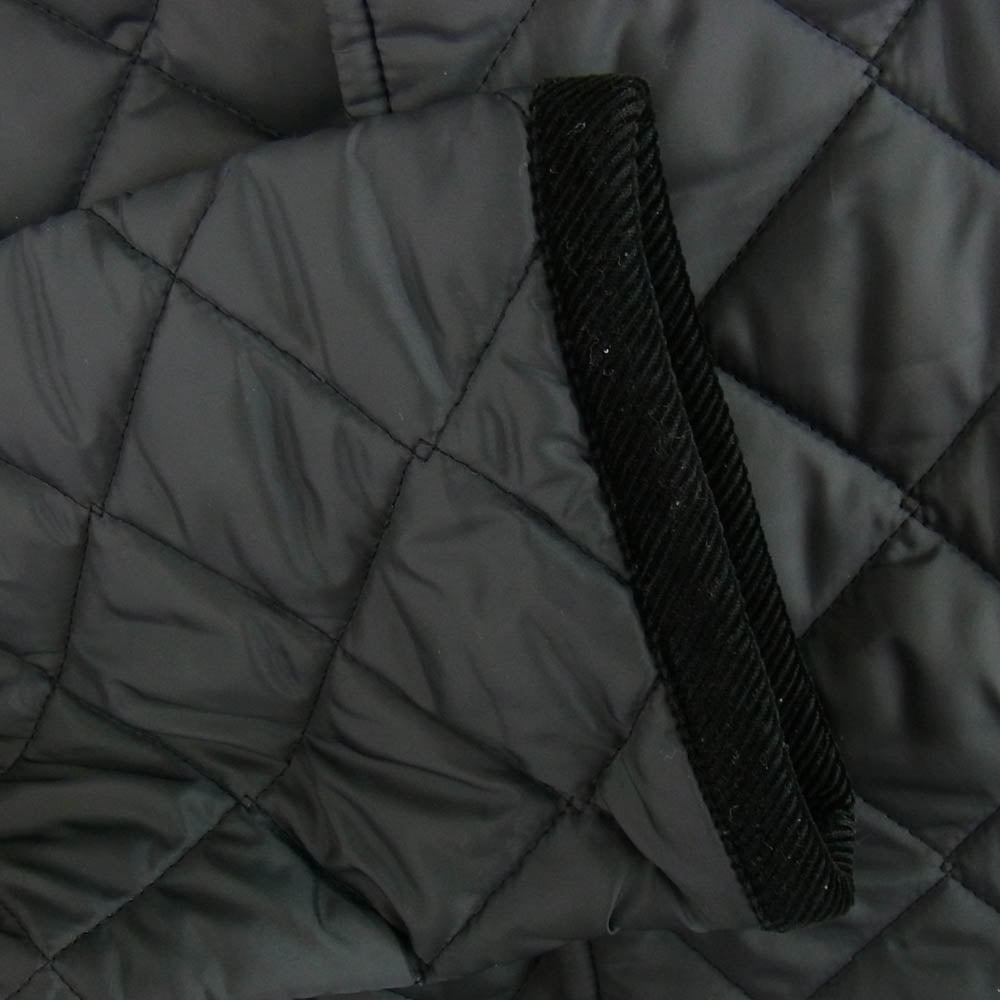 LAVENHAM ラベンハム TOMORROWLAND トゥモローランド別注 襟コーデュロイ 中綿 キルティング ジャケット コート ブラック系 S【中古】