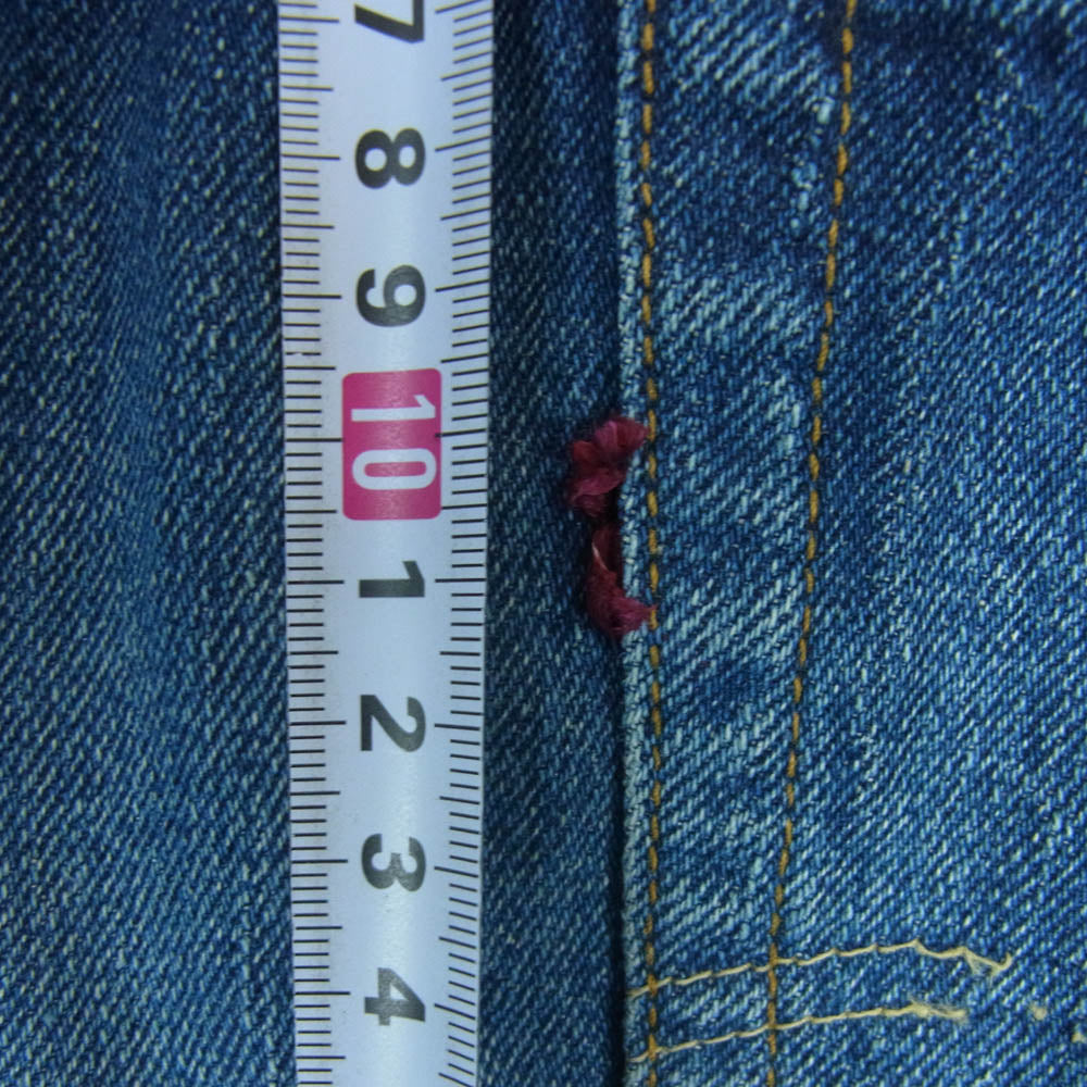WAREHOUSE ウエアハウス Lot.1105 ジップフライ レッドライン 赤耳 ユーズド加工 ストレート デニム パンツ インディゴブルー系 W38【中古】