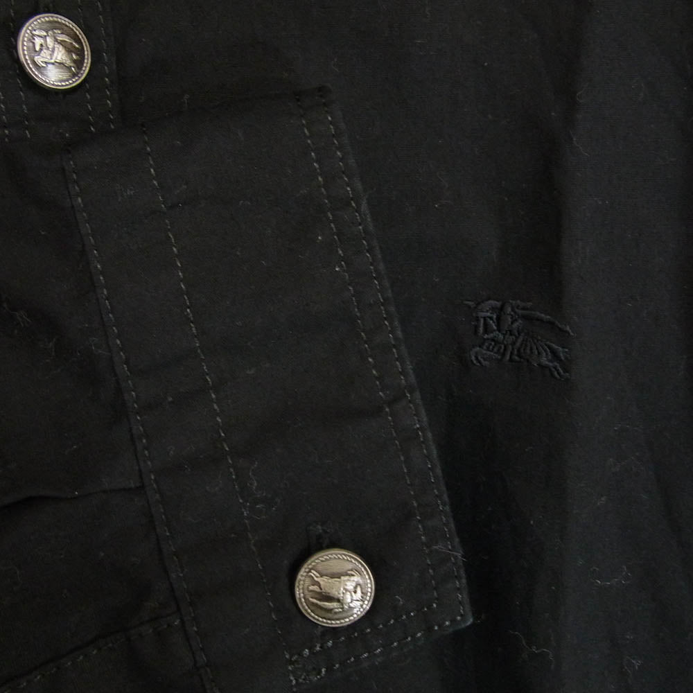 BURBERRY BLACK LABEL バーバリーブラックレーベル D1M04-103-09 胸刺繍 長袖 シャツ ブラック系 2【中古】