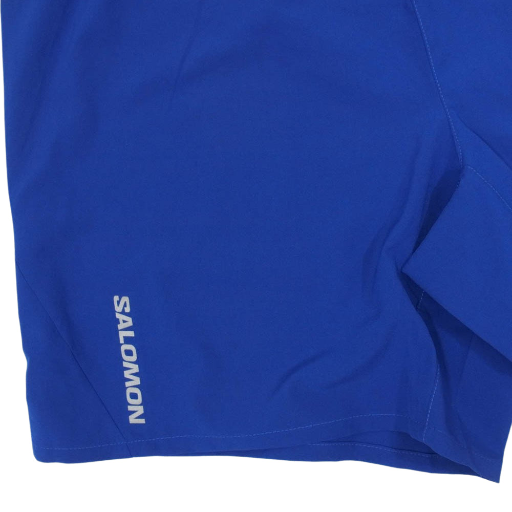 salomon サロモン LC21370000 CROSS 7 クロス7 SHORTS NO L M ランニング ショート パンツ ブルー系 M【新古品】【未使用】【中古】