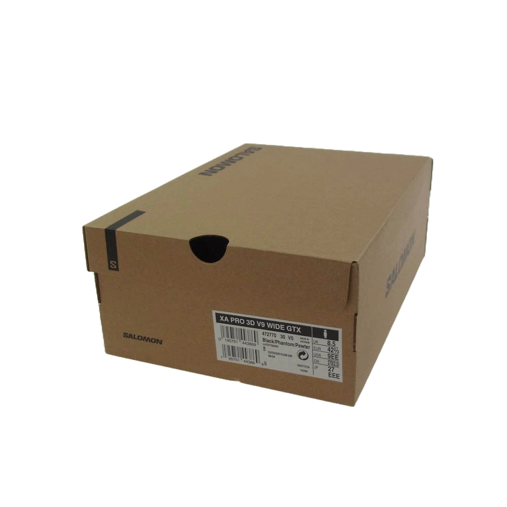 salomon サロモン 472770 XA PRO 3D V9 WIDE GORE-TEX サロモン XA プロ 3D V9 ワイド ゴアテックス スニーカー ブラック系 27cm【極上美品】【中古】