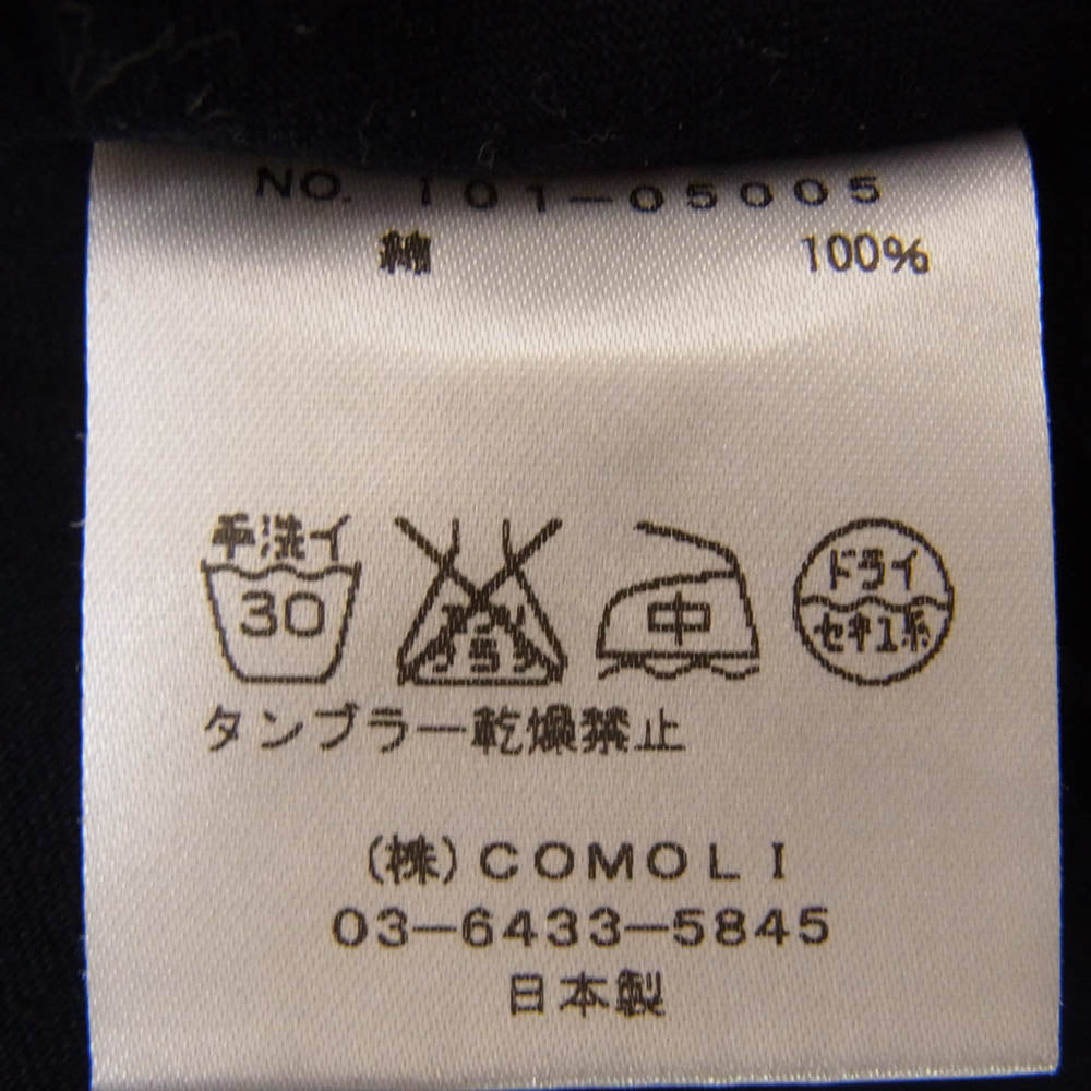 COMOLI コモリ 16SS 101-05005 ボートネック ポケット付き 半袖 Tシャツ ネイビー系 1【中古】