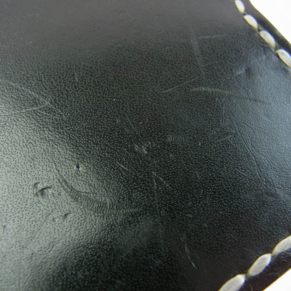 サムライクラフト レザー コンチョ 二つ折り 財布 ウォレット ブラック系【中古】