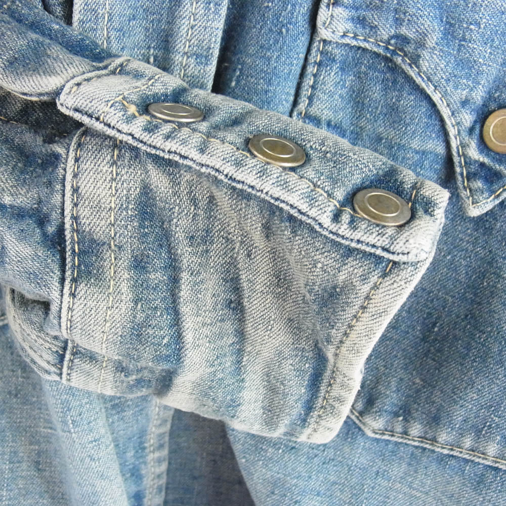 New Manual ニューマニュアル #005 LV DENIM WESTERN SHIRTS デニム ウエスタン シャツ ライトブルー系【中古】