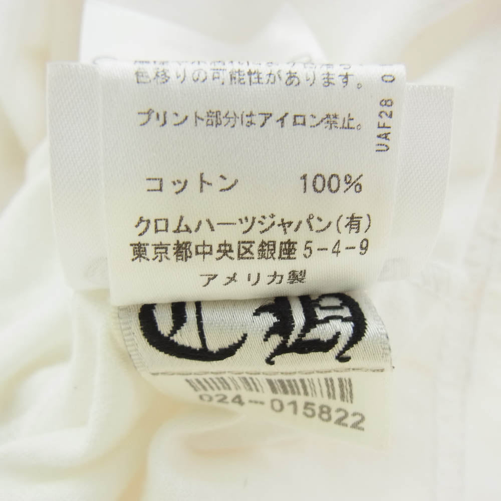 CHROME HEARTS クロムハーツ(原本無) Back Cross Neck Logo Tee バック クロス ネック ロゴ 半袖 Tシャツ ホワイト系 XL【中古】