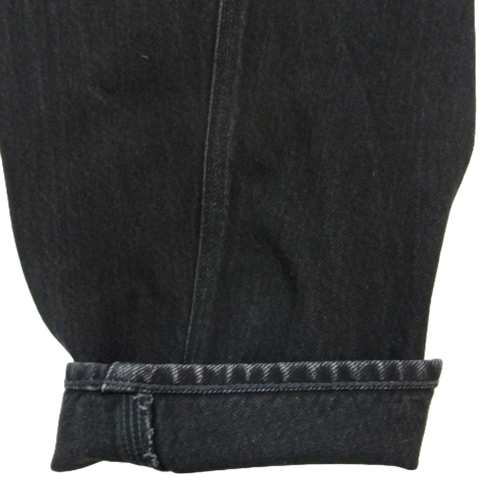 LAD MUSICIAN ラッドミュージシャン 2122-514 TAPERED WIDE PANTS テーパード ワイド ブラック デニム パンツ ブラック系 44【中古】