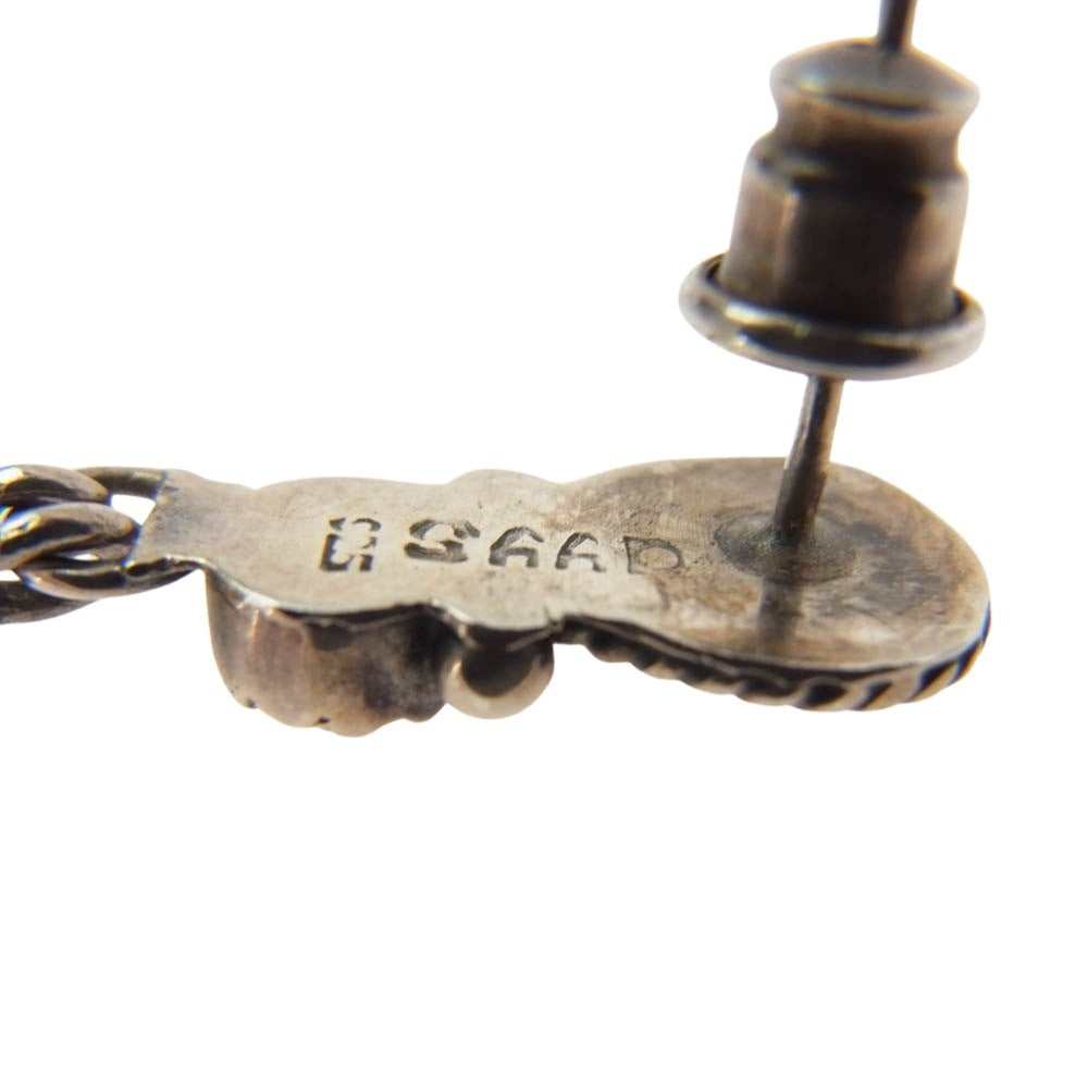 SAAD サード 天然石 カラーストーン フェザー フック ピアス 両耳 シルバー系【中古】