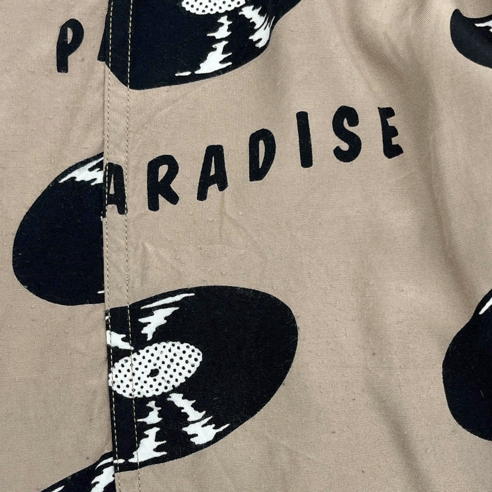 WACKO MARIA ワコマリア 24SS HAWAIIAN SHIRT S/S TYPE-4 レコード ハワイアン 半袖 シャツ アロハシャツ ベージュ系 S【中古】