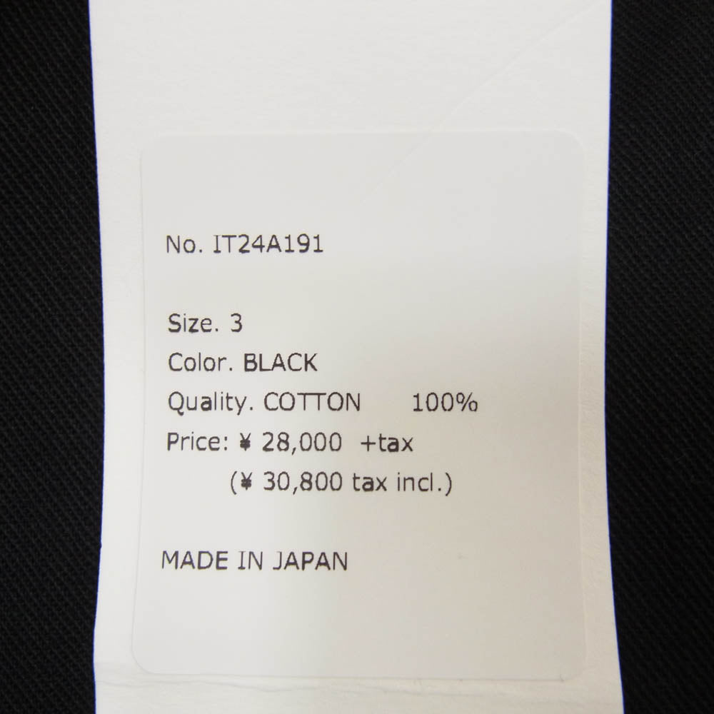 インテリム IT24A191 CHINO WASHER MIL BAGGY TROUSER チノワッシャー ミルバギー トラウザーズ パンツ ブラック系 3【極上美品】【中古】