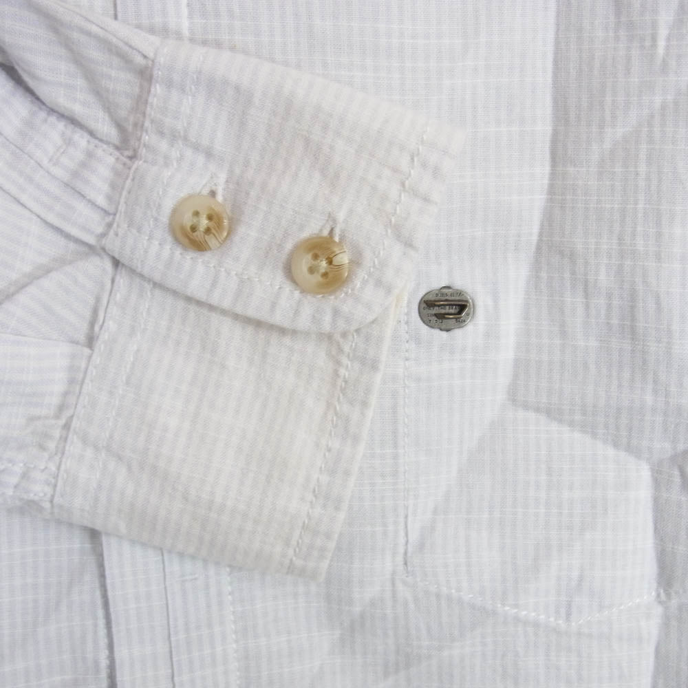 DIESEL ディーゼル 襟切替ストライプ デニムカラー シャツ ホワイト系 M【中古】