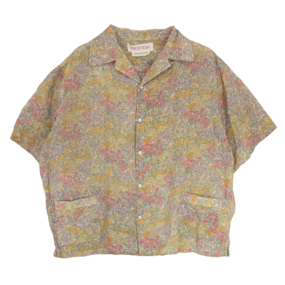 ナイスネス NICENESS NN-Y03-FLKS22 開襟 花柄 半袖 シャツ マルチカラー系 M【中古】 ナイスネス NN-Y03-FLKS22 開襟 花柄 半袖 シャツ マルチカラー系 M