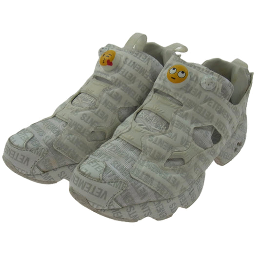 VETEMENTS ヴェトモン 18SS 118891046 × Reebok リーボック INSTAPUMP FURY VET EMOJI インスタポンプ フューリー ヴィト エモジ スニーカー ホワイト系 26.5cm【中古】