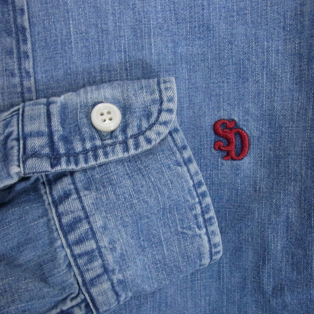 STANDARD CALIFORNIA スタンダードカリフォルニア SD Denim Button-Down Shirt Vintage Wash デニム シャツ インディゴブルー系 M【美品】【中古】