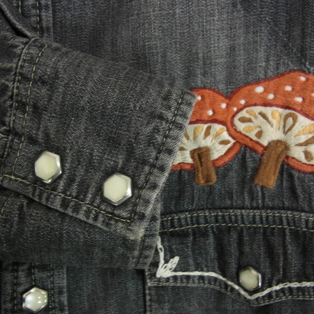 NEIGHBORHOOD ネイバーフッド 15SS 151AQNH-SHM03 刺繍 ウエスタン デニム シャツ ブラック系 L【中古】