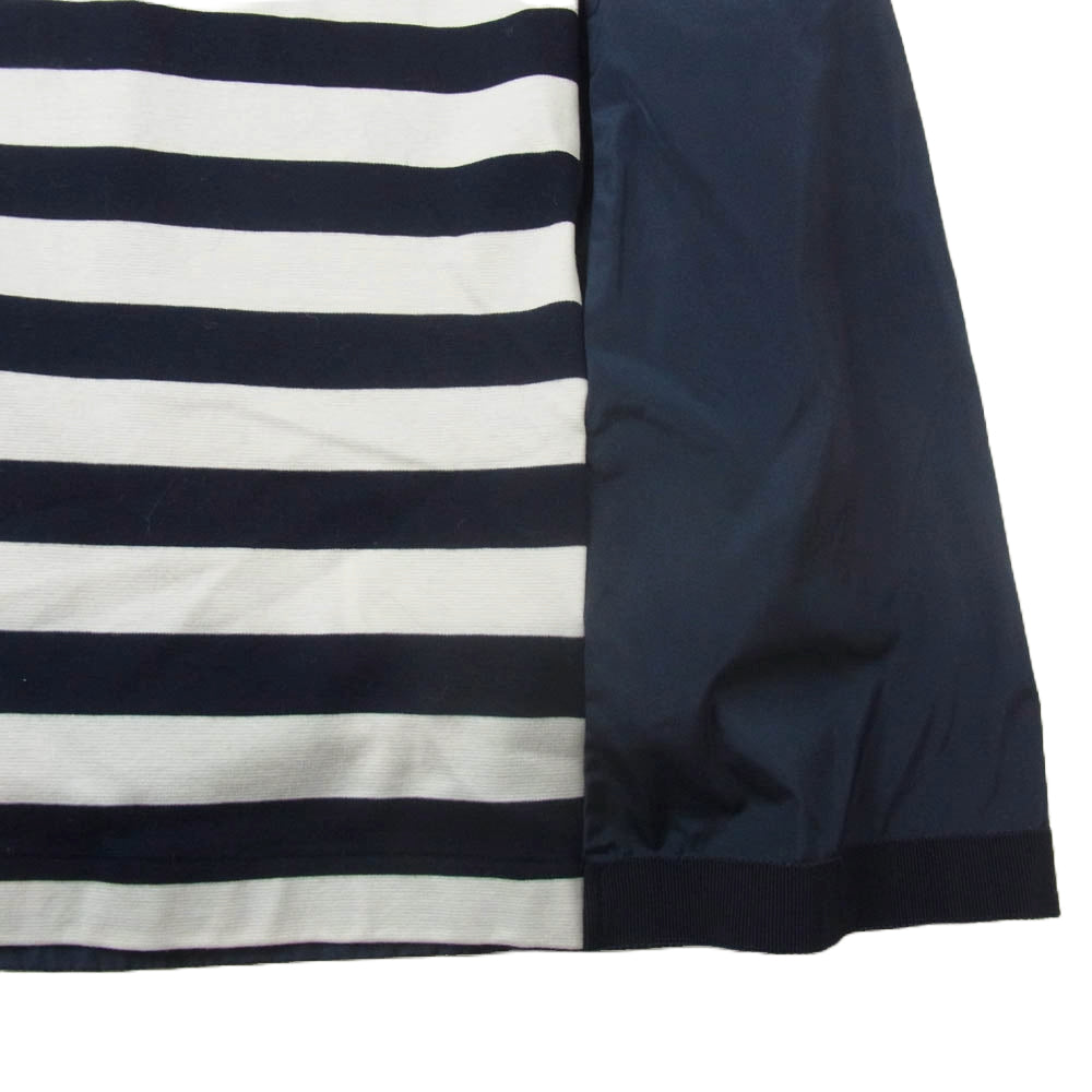 MONCLER モンクレール B109385566900 83140 ABITO CORTO ナイロン切替 ボーダー 半袖 ワンピース ネイビー系 L【中古】