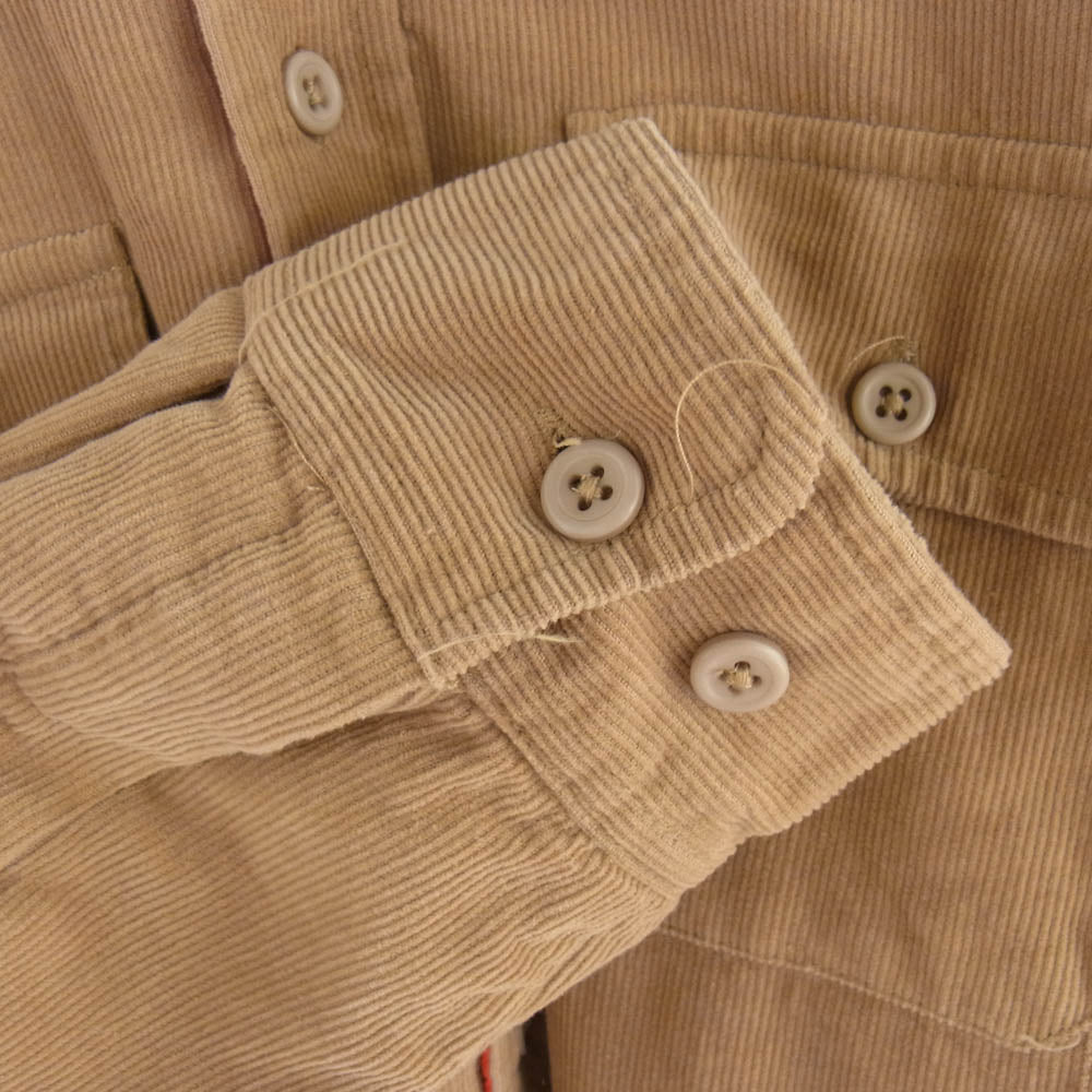 Supreme シュプリーム 17AW Corduroy Quilted Shirt コーデュロイ キルティング シャツ 長袖 中綿 ライトブラウン系 M【中古】