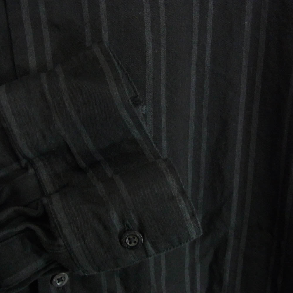 MINEDENIM マインデニム 23AW MND-NHW001-96-422 × N.HOOLYWOOD エヌハリウッド BD.Discharge Stripe NHW SH 再構築 ストライプ 長袖 シャツ ブラック系 42【中古】