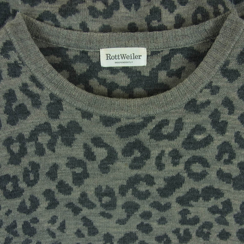 ROTTWEILER ロットワイラー レオパード柄 クルーネック ニット